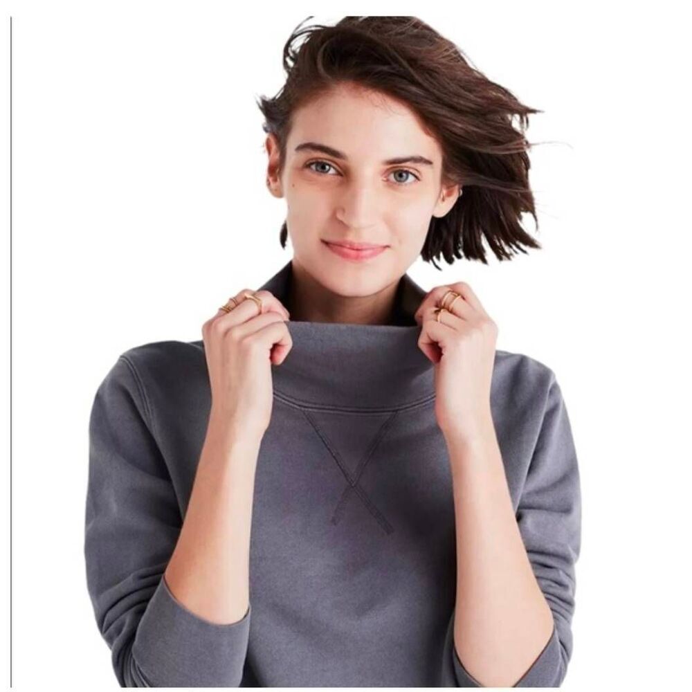 Madewell Gray Funnel Neck Sweatshirt